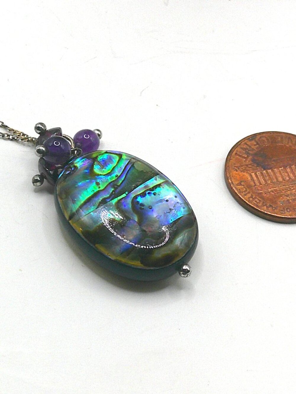 Abalone and Gem Pendant